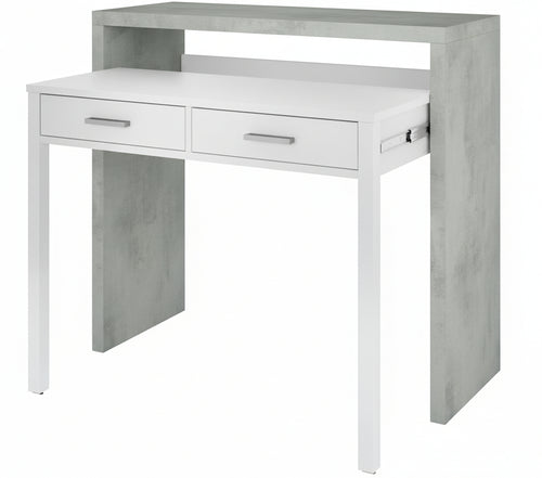 KIT SCRIVANIA ESTENSIBILE CM. 36X99X88H BIANCO/CEMENTO