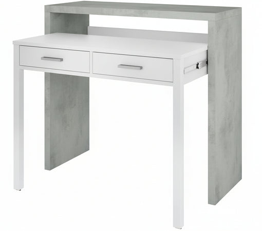 KIT SCRIVANIA ESTENSIBILE CM. 36X99X88H BIANCO/CEMENTO