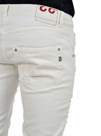 DONDUP Dondup Jeans Bianco Uomo Cotone Mod.UP073S052U654000 da uomo