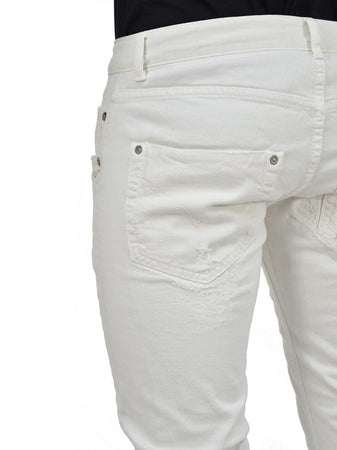 DONDUP Dondup Jeans Bianco Uomo Cotone Mod.UP073S052U654000 da uomo
