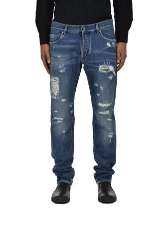 DOLCE&amp;GABBANA Dolce&amp;Gabbana Classic Jean Blu Uomo Cotone Mod.G6LBCDG8S36S9001 da uomo