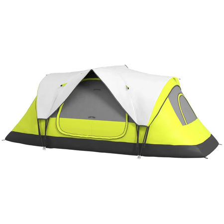 Tenda da Campeggio 4 posti con 2 Spazi Separati, in Poliestere e Fibra di Vetro, 450x215Px180 cm, Verde EG5A20-422V00YGEG5