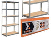 SCAFFALI IN KIT DA 5 PIANI BRIXO SILVER 150 DIMENSIONI CM.L90xP40xH180