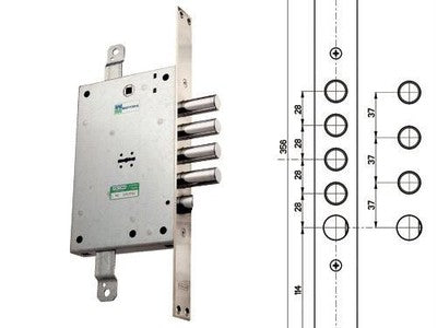 SERRATURE SERRATURA MOTTURA PER PORTE BLINDATE 52.771 INTERASSE 28