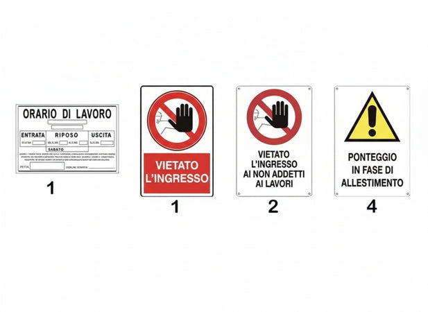 CARTELLO SEGNALATORE VIETATO L'INGRESSO CONFEZIONE PZ. 5