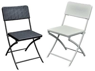SEDIE PIEGHEVOLI CAMPING POLYRATTAN LEVANTE BIANCO O NERO CM.54x44xH81 PEZZI 2