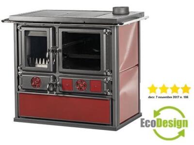 CUCINE STUFE K-LINE A LEGNA LIFE BORDEAUX - POTENZA 8,4 Kw - DIMENS 90x64xH88