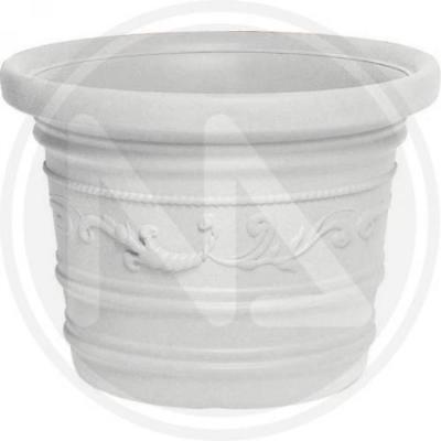 VASO TONDO FESTONATO IN RESINA COLORE BIANCO DOPPIO BORDO DIAMETRO CM. 80