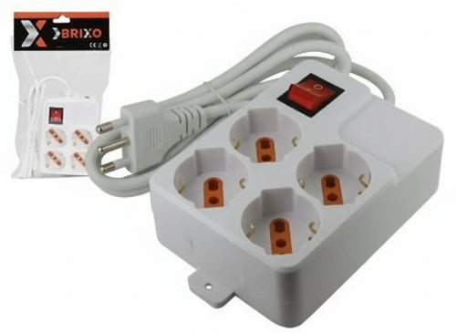 MULTIPRESA IN LINEA POLARIS C/INT. 4POSTI SCH/BIP QUADR