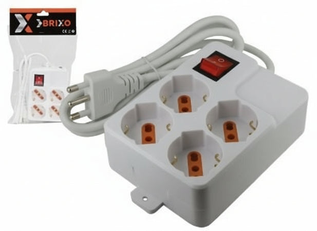 MULTIPRESA IN LINEA POLARIS C/INT. 4POSTI SCH/BIP QUADR