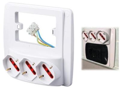 MULTIPRESE DA PARETE EMILIA SCHUKO RS94130 PRESE ELETTRICHE
