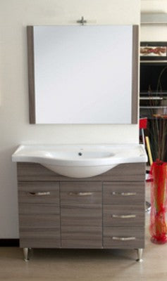 MOBILE BAGNO ANTONELLA CM. 105 BIANCO PALISSANDRO COMPLETO DI SPECCHIO