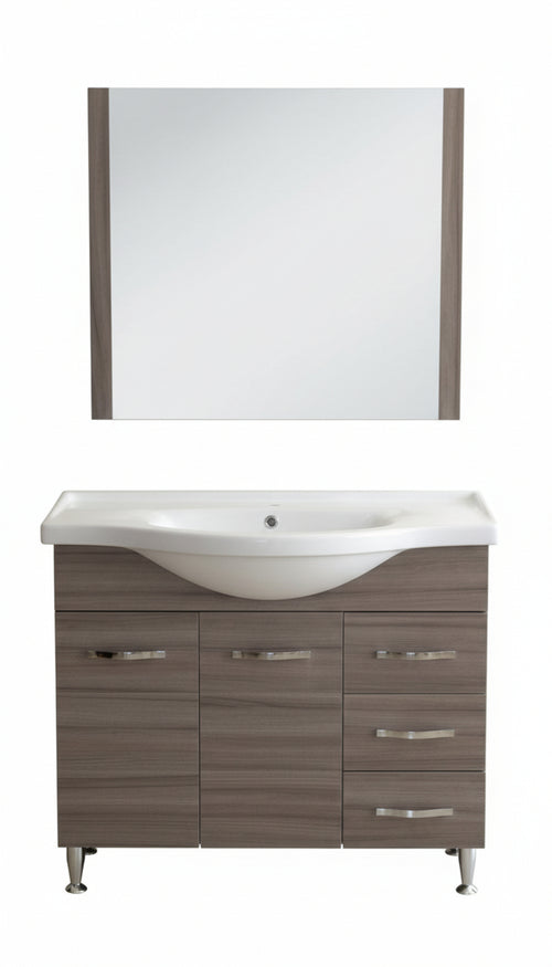 MOBILE BAGNO ANTONELLA CM. 105 BIANCO PALISSANDRO COMPLETO DI SPECCHIO