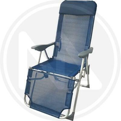 SEDIA SDRAIO MULTIPOSIZIONE CM. 67X61X42/118H BLU SEDIE ARREDO GIARDINO