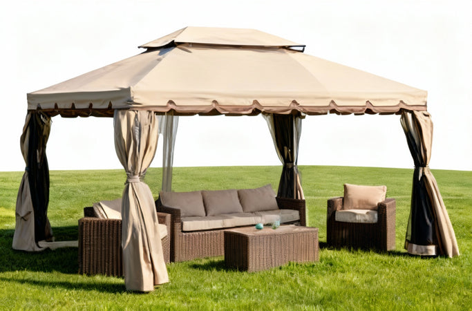 SET 4 TELI LATERALI MT. 3X4 ECRU' PER GAZEBO SAHARA ADVENTURE MAGNUM