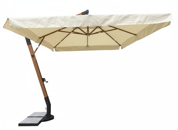 OMBRELLONE DECENTRATO ALLUMINIO LEGNO MT. 3X4 ECRU' TOP 310 GR/MQ