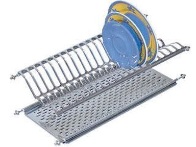 SCOLAPIATTI PER PENSILI DA CUCINA CON VASCHETTA IN ACCIAIO INOX CM. 76
