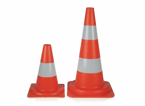 10 CONI SEGNALETICI STRADALI FASCIA RIFRANGENTE ALTEZZA 53 CM