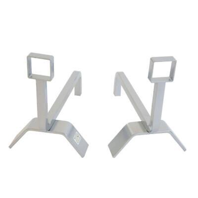 COPPIA DI ALARI IN FERRO BATTUTO PER CAMINO DESIGN CHROME CM. 18X34X26H