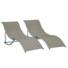 Set 2 Sdraio da Giardino Pieghevoli, Lettino Prendisole in Alluminio e Textilene, 61x165x63cm 84B-540GY