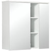 Armadietto Specchiera Bagno 2 Ante con Ripiani Aperti e Mensole Regolabili, 60x20x61cm, Bianco RF8834-547V00WTRF8
