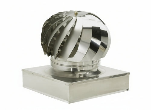 FUMAIOLO COMIGNOLO VENTOLINO ASPIRATORE FUMI TERMINALE QUADRO ACC. INOX CM.22X22