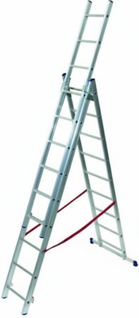 SCALA IN ALLUMINIO TRIPLICE TELESCOPICA FACAL 3 RAMPE X 8 GRADINI MT. 5,10