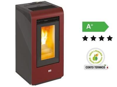 STUFE STUFA A PELLET QUEEN PLUS HE 10 BORDEAUX DA 8,7 Kw/h - CM. 44x45xH96