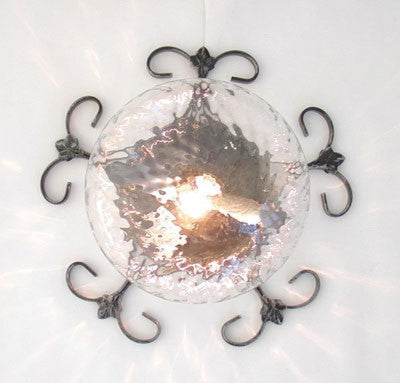 PLAFONIERA LAMPADA APPLIQUE EDERA CM.35 COLORE NERO ARGENTO