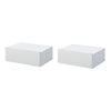 Set 2 Comodini Sospesi in Legno, Design Moderno, 40x30x15cm - Bianco LK6831-481WTLK6