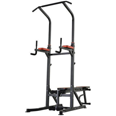 Postazione Pieghevole e Multiuso per Allenamento in Acciaio con Barra Trazioni e Sedia Romana, 92 x 178 x 200-236cm ZC7A91-092RDZC7