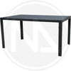 TAVOLO IN ALLUMINIO VETRO NERO EFFETTO PIETRA 150x90x75H ARREDO GIARDINO ESTERNO