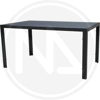 TAVOLO IN ALLUMINIO VETRO NERO EFFETTO PIETRA 150x90x75H ARREDO GIARDINO ESTERNO