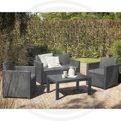 SALOTTO IN RESINA ANTRACITE PANTELLERIA ARREDO GIARDINO MADE IN EUROPA