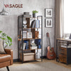Libreria Industriale Vintage VASAGLE 5 Ripiani 74x30x150cm Scaffale Robusto Marrone e Nero