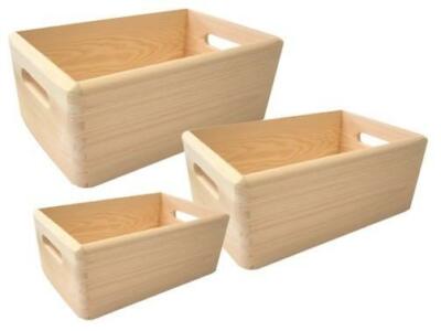 SET 3 CASSETTE PORTATUTTO ALBERIAMO IN ABETE