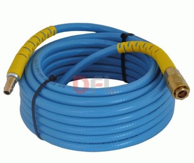 TUBI TUBO RETINATO IN PVC RACCORDATO PER ARIA COMPRESSORE 8x13 - mt. 10 BLU