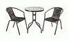 SET DA GIARDINO IN POLYRATTAN ACHILLE 2 POLTRONE E TAVOLINO MARRONE