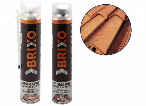 SCHIUMA POLIURETANICA BRIXO SPUMAPUR TEGOLE E COPPI ML.750 APPLICAZIONE PISTOLA