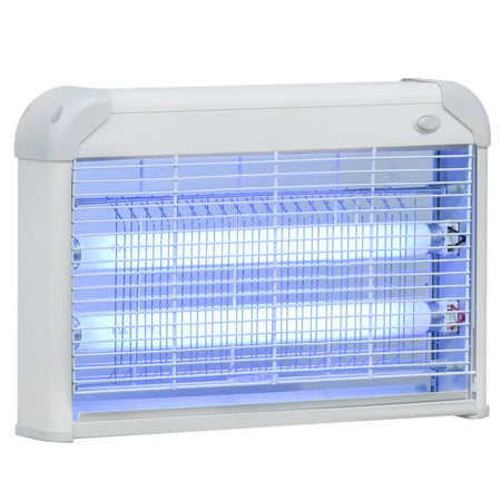 Elettroinsetticida da Esterno e Interno con Lampada Antizanzare UV per 60m², Zanzariera Elettrica 20W, Grigio e bianco XG7849-011XG7