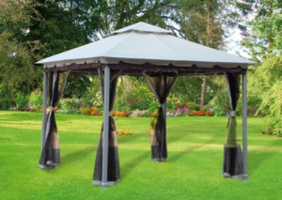 GAZEBO SMERALDA CM. 300X300X270H TOP POLIESTERE E TELI ZANZARIERA