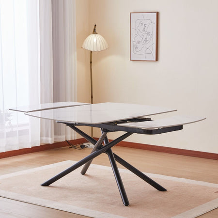 Tavolo "Canopus" con sistema ad apertura rotante, design moderno, 130/190 x 90 x h 76 cm