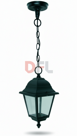 LAMPADA LANTERNA A SOFFITTO A SOSPENSIONE CON CATENA IN ALLUMINIO NERA