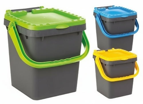3 PEZZI PATTUMIERA RACCOLTA DIFFERENZIATA ANTIRANDAGISMO 50 LT CM.43X41XH54
