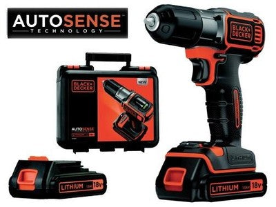 TRAPANO A BATTERIA 18V DOPPIA BATTERIA B+D LITIO ASD 184 KB IN VALIGETTA