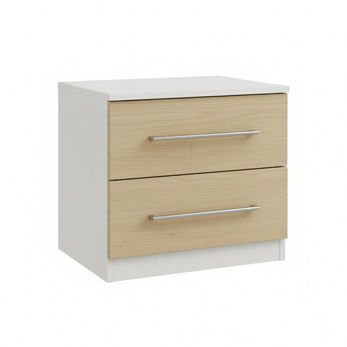 LINEA MODERN KIT COMODINO 2 CASSETTI CM. 52X36X43H BIANCO / OLMO