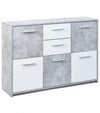 CREDENZA FLAVIUS IN KIT LAMINATO BIANCO/BETON CM. 119X41X15
