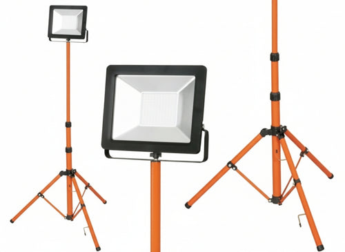 PROIETTORI A LED SMD BRIXO LUX CON TREPPIEDI 50W - 20000 ORE - 4000K LUCE FREDDA