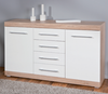 KIT MOBILE BUFFET LUBLIN 4 ANTE LAMINATO FINITURA ROVERE/BIANCO CM. 155x40x87H