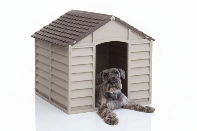 CUCCIA PER CANI IN RESINA GRANDE CM. 78X84X80 BEIGE MARRONE